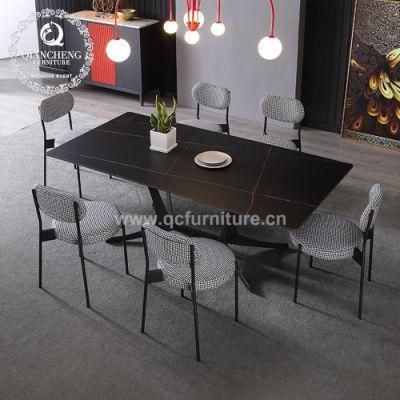 Modern Dining Room Table with Sintered Stone Top for Home