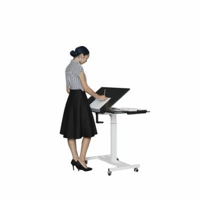Kids and Students Height Adjustable Drawing Flip Table Reading Manual Standing Desk