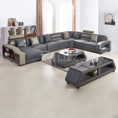 Modern Home Living Room Furniture Leather Sectional Sofa Lounge