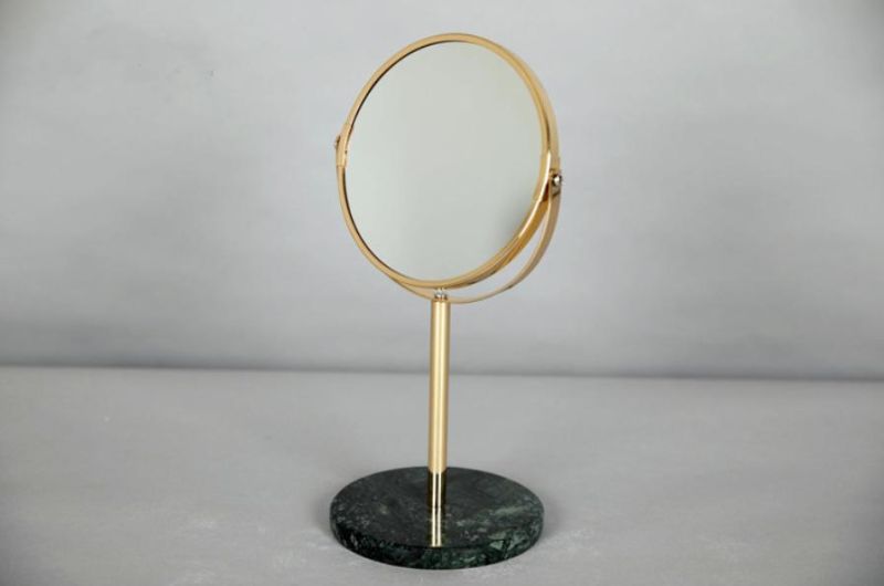 Luxury Modern Round Standing Marble Pedestal Makeup Mirrors for Dressing Table in Home and Hotel