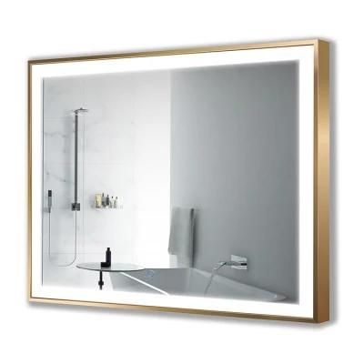High Quality Living Room Decoration Touch Screen Rectangle Frame LED Bathroom Mirror