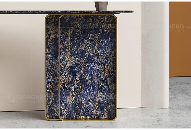 Luxury Marble Console Table Entryway Hallway Italian Modern Marble Console Table with Gold Stainless Steel Modern Console Table