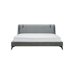 Modern European Linen Upholstered Bed, Queen Size