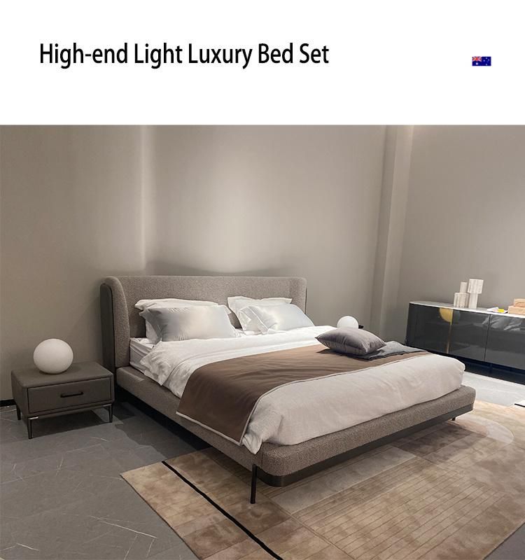 New Arrival Modern Home Bedroom Furniture King Queen Bed Double Sherpa Bed for Bedroom Gc2123