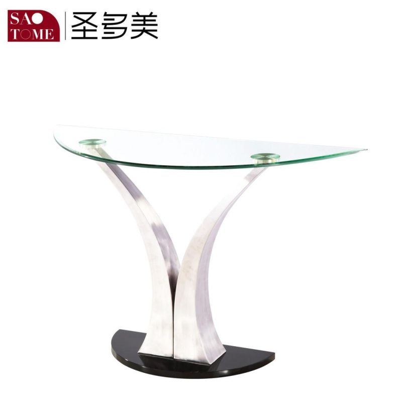 8mm Transparent Glass Top, High Gloss Black MDF 25mm Coffee Table at The Bottom