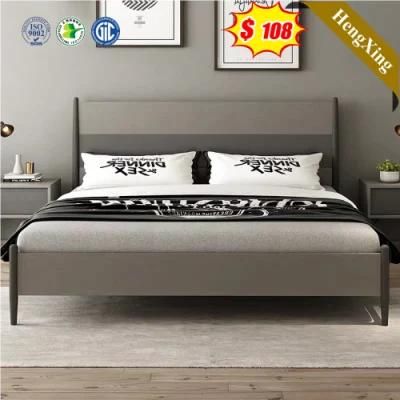 Modern Gray Mixed Color Style Wooden Bedstead Bedroom Furniture Single Beds