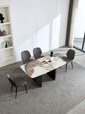 Hot Selling Rectangle Pandora Marble Dining Table Sintered Stone Top