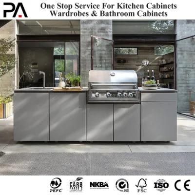 PA Modern Design Modular Metal 304 Stainless Steel Aluminum Outdoor Kitchen Cabinet for House Garden BBQ