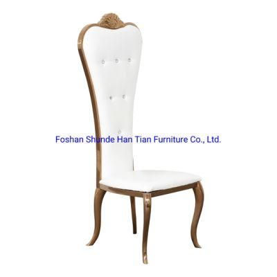 Japan Style Long High Back Hotel Furniture China Ghost Leather Dining Chair for Living Room