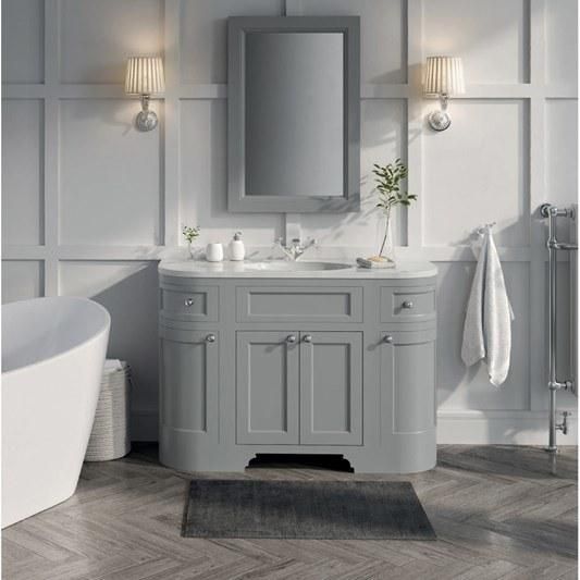Floor Mounted Bathroom Vanity Cabinets Waterproof Painted Plywood Vanities with Bath Mirrored