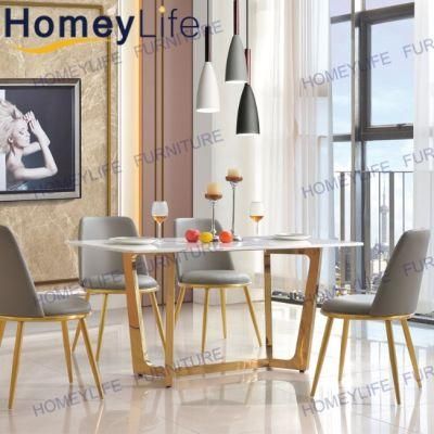 Contemporary Design Modern Glass Table Marble Dining Table