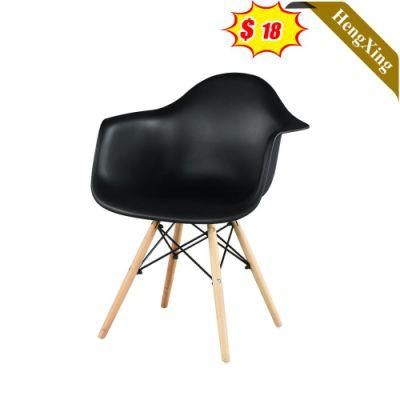 Wholesale Price Outdoor Furniture Patio Resin Dining Black Natural Wooden Legs Plastic Chair