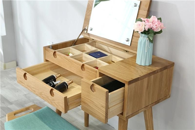 Nordic Storage Dressing Table Simple and Modern Solid Wood Dressing Table 0037
