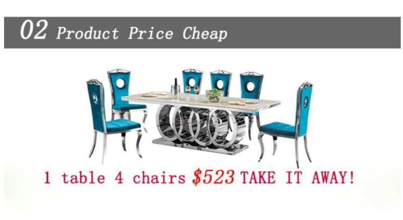 Stainless Steel Marble Dining Table Luxury Italian Dining Table Set 6 Chairs Modern Dining Room Furniture Marble Top Dining Table Set