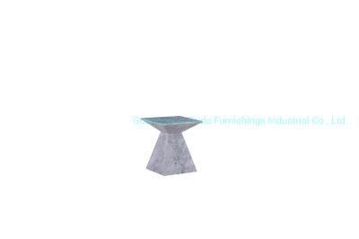 White Natural Marble Tea Table and Stool with Fashion Style