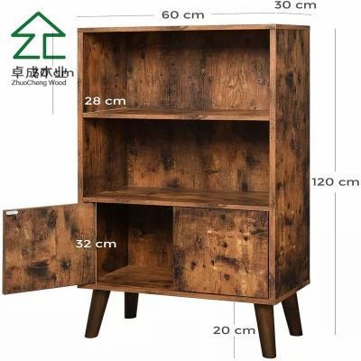 5 Tier Black Library Furniture House Bookcase