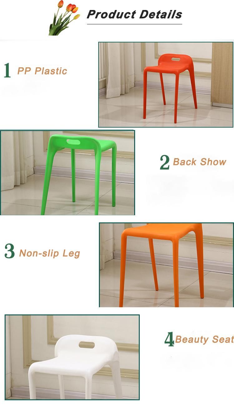 Restaurant Dining Stack up Chair Sillas Bajitas De Plastico Low Back Green Dining Chairs