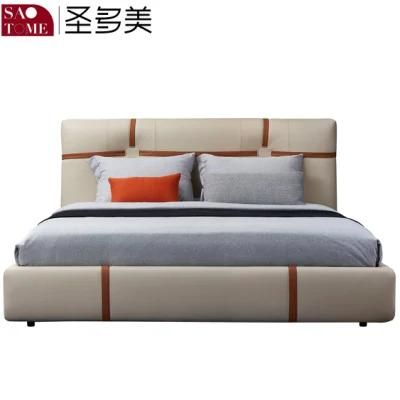Modern European Furniture Wooden Leather 1.8m Double King Bed