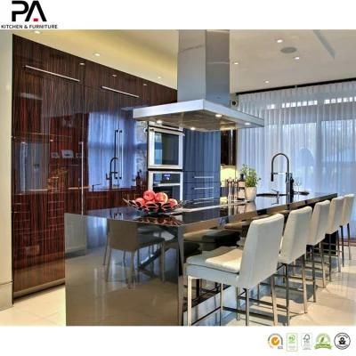 Dark Wood Veneer Kitchen Furniture