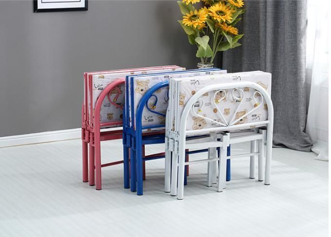 Single Folding Metal Bed Factory Direct Selling Steel Kids Bed