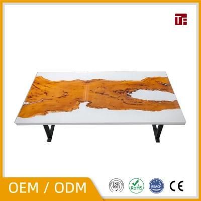 High Quality Modern Dining Table Latest Epoxy Resin Wood Dining River Table for Dining Room Home and Hotel