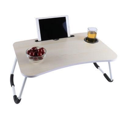 PC Desks MDF Bed Foldable Laptop Table with Cup Holder