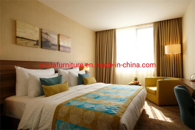 Commercial Hotel Furniture Durable 4 Star Standard Wooden Master Bedroom Furniture Set King Size MDF Bed