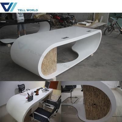Top Sale Italian Design Commercial Stone Acrylic Solid Surface Executive Office Desk for Sale