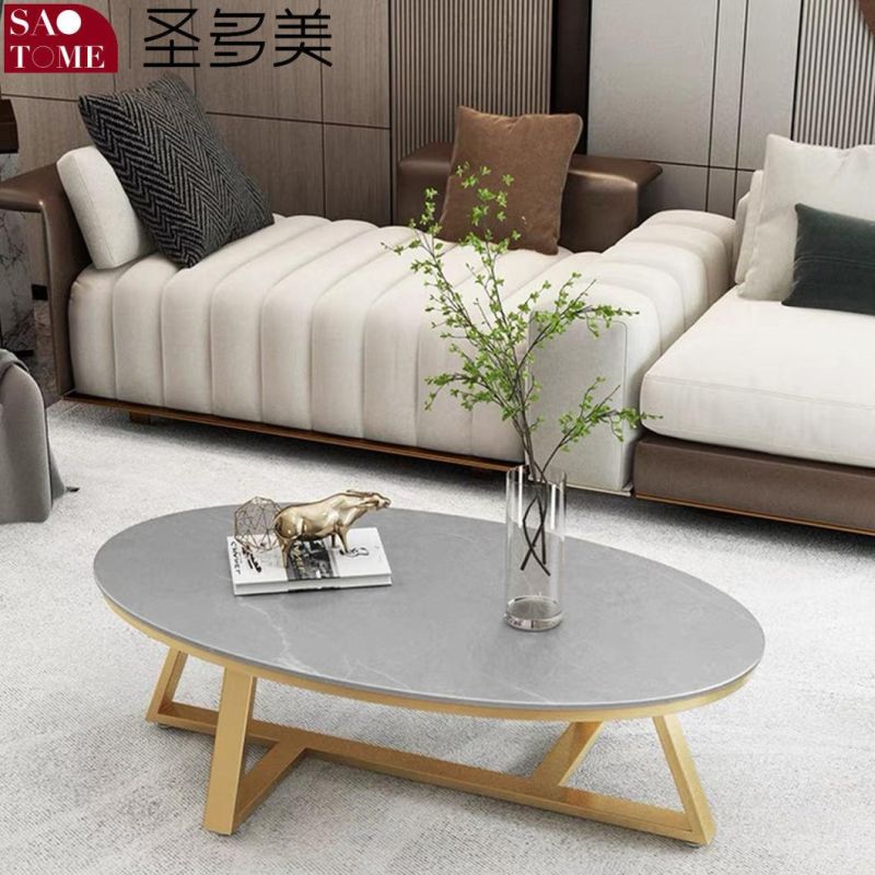Modern Living Room Furniture Stainless Steel Frame Slate Coffee Table