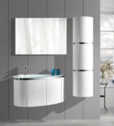 China Factory PVC Board Bathroom Basin Sink Vanity with Big Storage Bathroom Furniture
