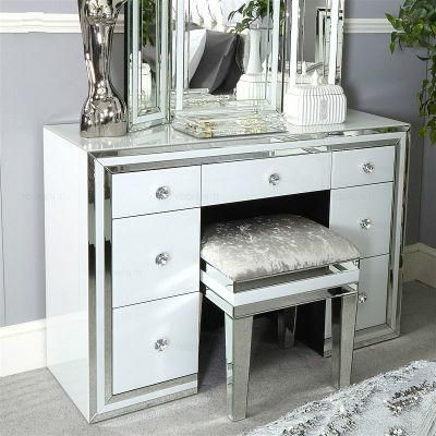 Luxury Mirror Modern White Drawer Dressing Table Furniture for Bedroom