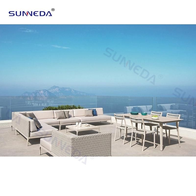 Indoor and Outdoor Commercial Rope Modern Design Furniture Upholstered Patio Garden Furniture
