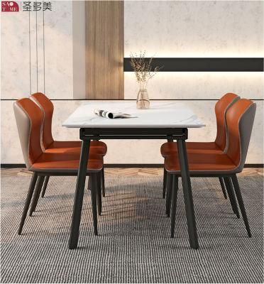 Modern Southeast Asia Design Extendable Dining Table Metal Slate Dining Table