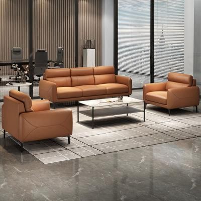 Newest Modern Style Office Furniture Leisure Leather 1+1+3 Sofa Sets Factory Design