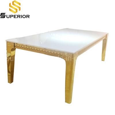 2020 Newest Gold 8 Seater Dinner Table for Home Furniture