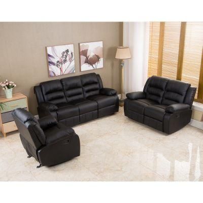 Modern Sectional Living Room Home Office Hotel Furniture Luxury Leather Sofa Set 1+2+3 Leisure PU Manual Recliner Chair