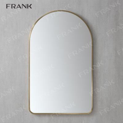 Bathroom Mirror Arched Shape with Metal Frame Glass