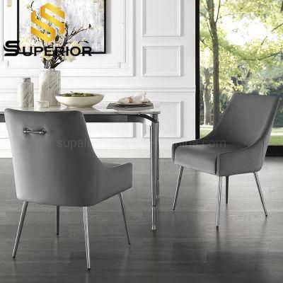 Modern European Style Stainless Steel Dining Room Chair for Home Furniture