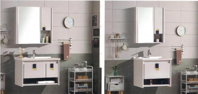 Sairi Modern Design Bathroom Used Bath PVC Vanity Washbasin Cabinets with Mirror