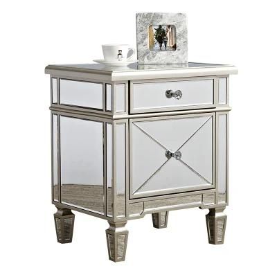 Luxury Corner Cabinet Mirrored Furniture Bedside Table for Hotel