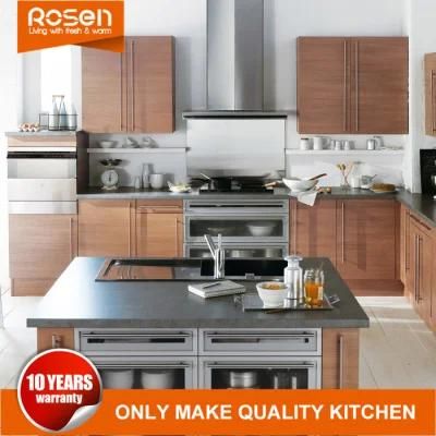 High Quality L-Shaped Customised Morden Timber Veneer Kitchen Cabinet