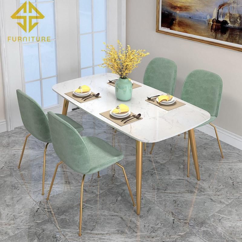 Fashion Gold Design Stainless Steel Table for Hotel Dining Use