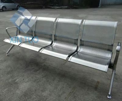 Stainless Steel Metal Hosiptal Waiting Chair with Part of Leather