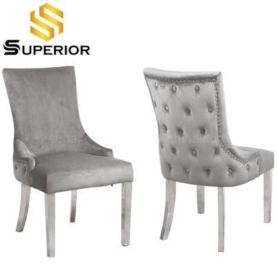 French Popular Contracted Modern Reception Room Velvet Dining Chair