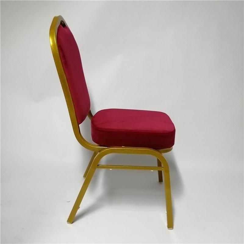 High Density Foam Metal Banquet Chair with Velvet Cover