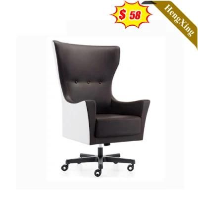 Modern Home Living Room Gray and White PU Leather Office Chair with Wheels