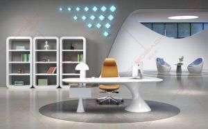 Modern Cheap Arc Mannage Room White MDF Glossy Office Desk