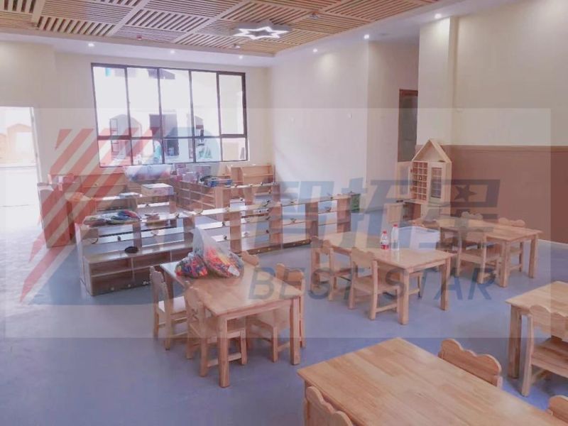 Modern Preschool Study Table, Multi-Function Children Rectangle Solid Wood Table, School Classroom Student Table, Kindergarten Drawing Table