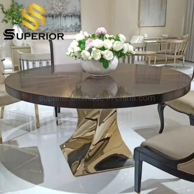 European Style Modern Marble Dining Room Table Set 8 Seater