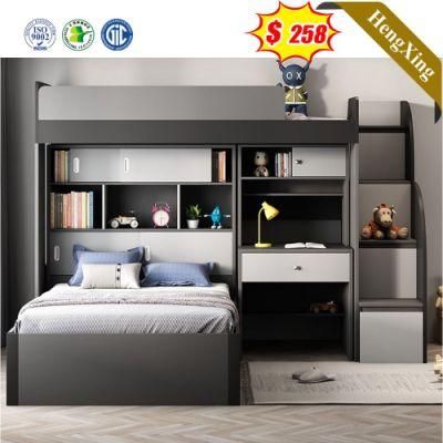 Modern Hotel Home Bedroom Furniture Wooden Bunk Bed with Storage Layers